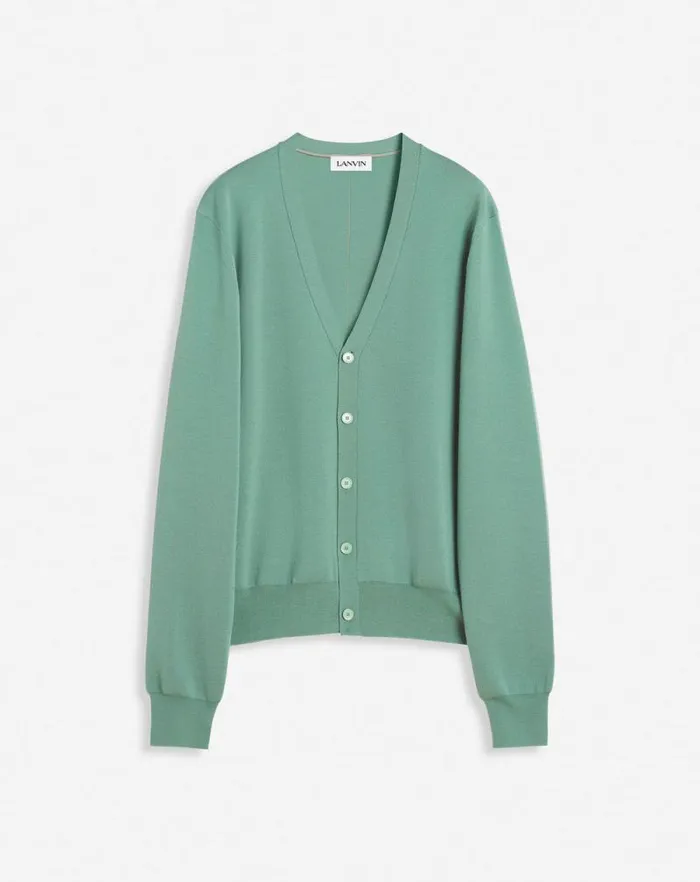 Men Lanvin Knitwear and Sweatshirts Merino Cardigan Vert De Gris