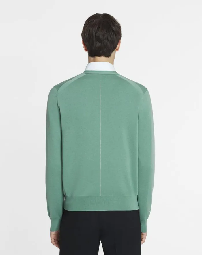 Men Lanvin Knitwear and Sweatshirts Merino Cardigan Vert De Gris Men Lanvin Knitwear and Sweatshirts Merino Cardigan Vert De Gris