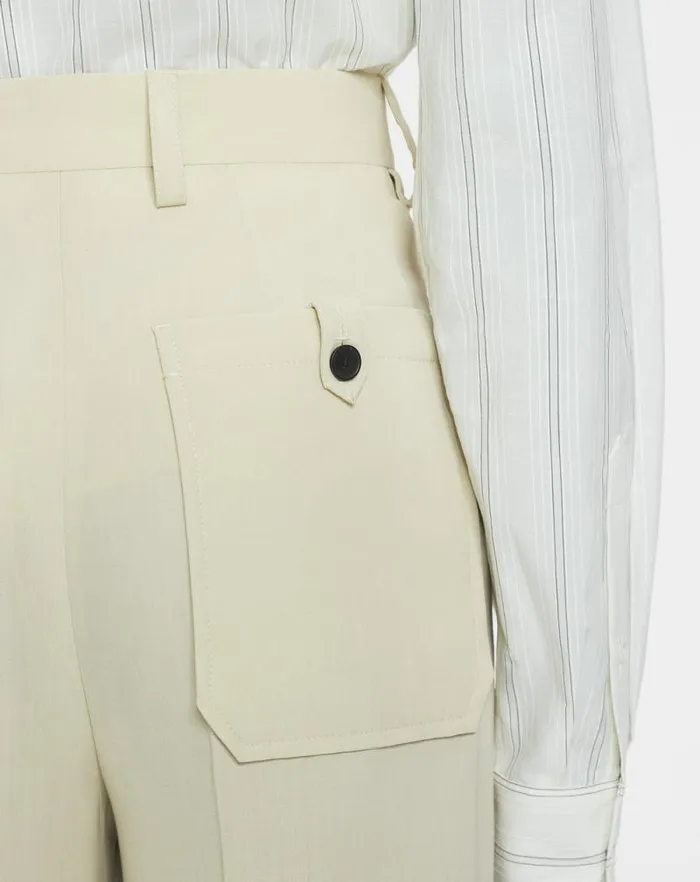 Men Lanvin Pants and Shorts Loose Fit Woolblend Pants Mastic Men Lanvin Pants and Shorts Loose Fit Woolblend Pants Mastic