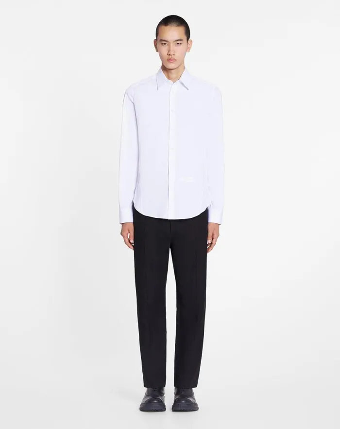 Men Lanvin Shirts Fitted Shirt Optic White Men Lanvin Shirts Fitted Shirt Optic White