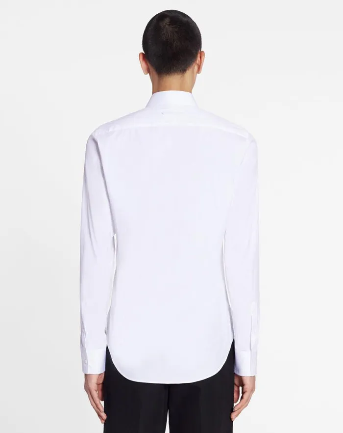 Men Lanvin Shirts Fitted Shirt Optic White Men Lanvin Shirts Fitted Shirt Optic White