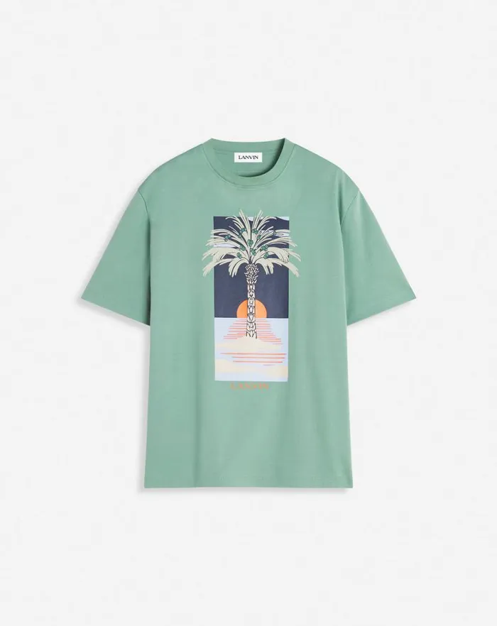 Men Lanvin Tshirts and Polos Printed Tshirt Vert De Gris