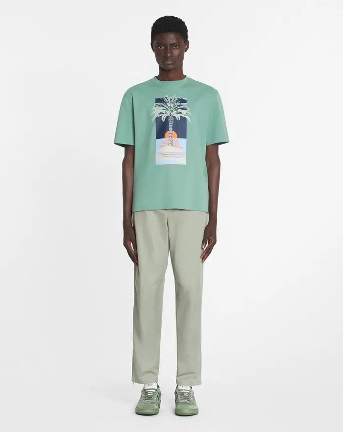 Men Lanvin Tshirts and Polos Printed Tshirt Vert De Gris Men Lanvin Tshirts and Polos Printed Tshirt Vert De Gris