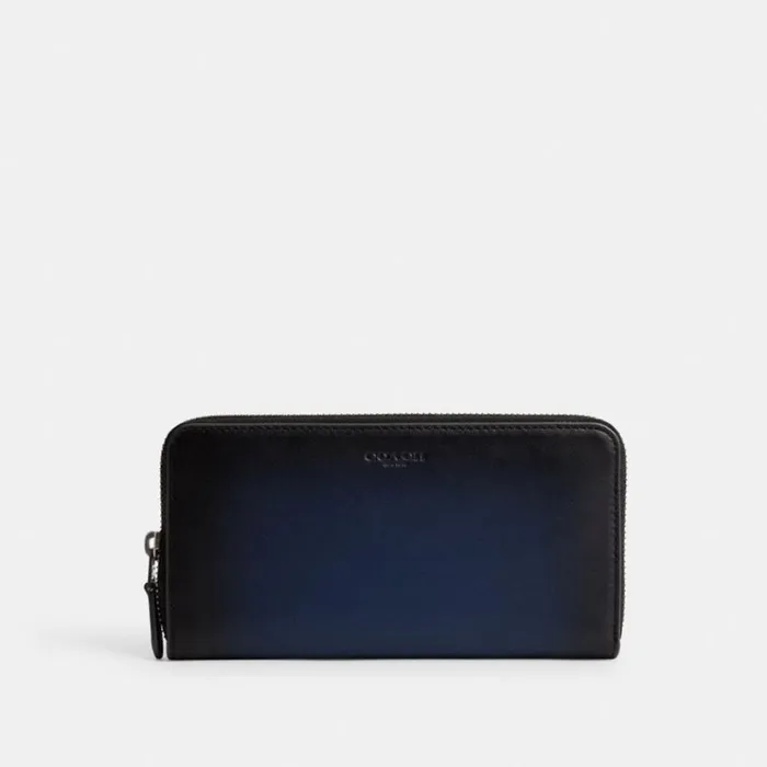Men Large Wallets Coach Accordion Wallet Deep Blue