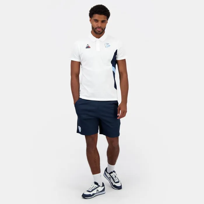 Men Le Coq Sportif Polos Shirts Aviron Bayonnais Polo Shirt New Optical White