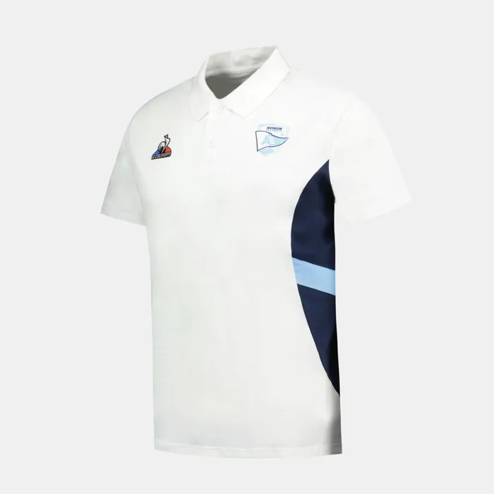 Men Le Coq Sportif Polos Shirts Aviron Bayonnais Polo Shirt New Optical White