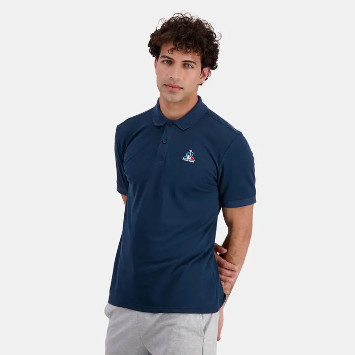 Men Le Coq Sportif Polos Shirts Essentiels Polo Homme Dress Blues