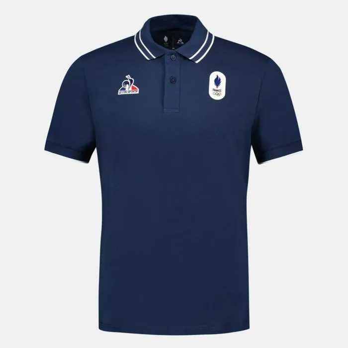 Men Le Coq Sportif Polos Shirts France039s Olympic Team Polo Shirt Insignia Blue