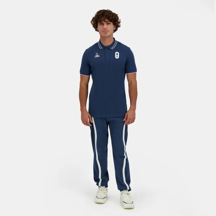 Men Le Coq Sportif Polos Shirts France039s Olympic Team Polo Shirt Insignia Blue