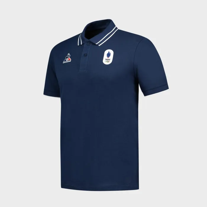 Men Le Coq Sportif Polos Shirts France039s Olympic Team Polo Shirt Insignia Blue