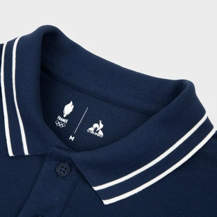 Men Le Coq Sportif Polos Shirts France039s Olympic Team Polo Shirt Insignia Blue