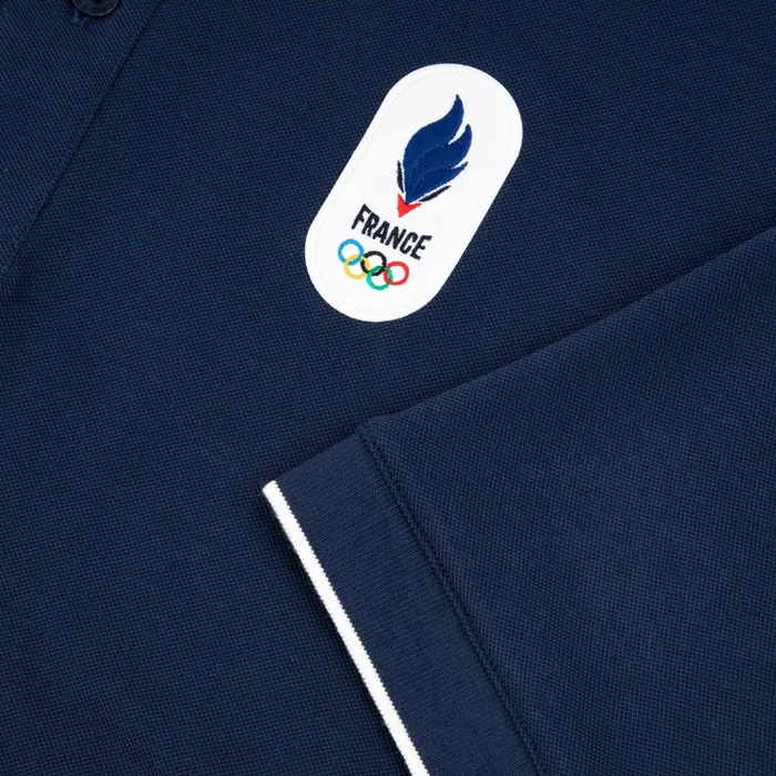 Men Le Coq Sportif Polos Shirts France039s Olympic Team Polo Shirt Insignia Blue