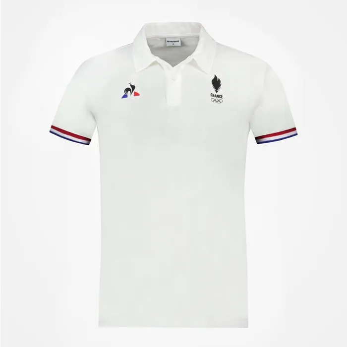 Men Le Coq Sportif Polos Shirts France039s Olympic Team Polo Shirt New Optical White Men Le Coq Sportif Polos Shirts France039s Olympic Team Polo Shirt New Optical White