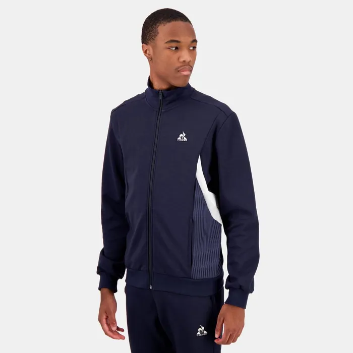 Men Le Coq Sportif Sweatshirts Hritage Veste Zippe Bleue Marine Homme