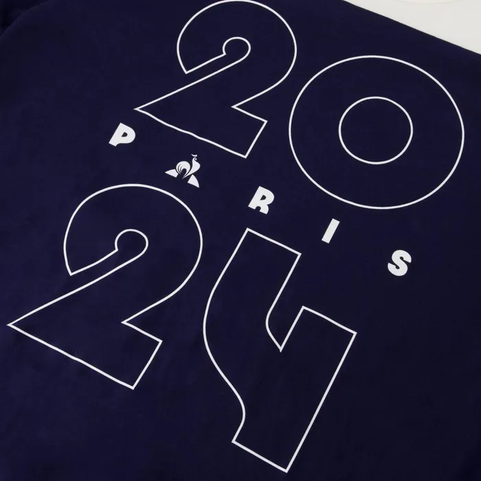 Men Le Coq Sportif Tshirts And Tops Paris 2024 TShirt Bleu Nuitmarshmallow