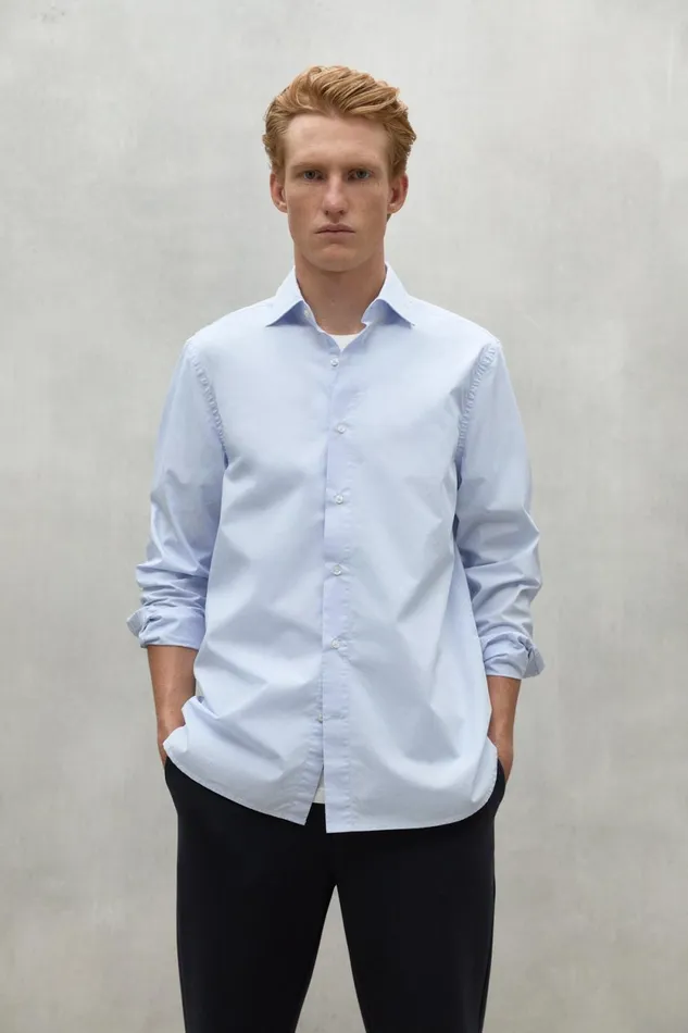 Men Light Blue Alfredo Shirt Ecoalf Shirts