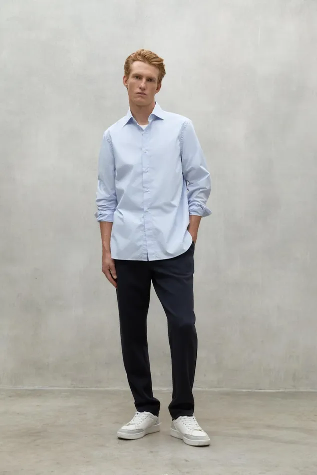 Men Light Blue Alfredo Shirt Ecoalf Shirts