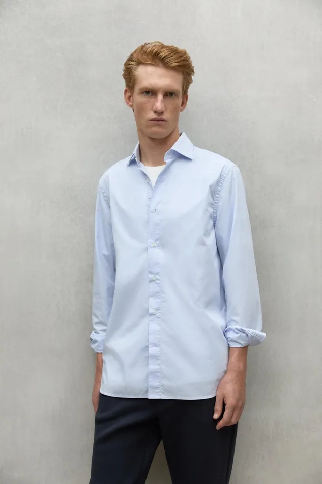 Men Light Blue Alfredo Shirt Ecoalf Shirts