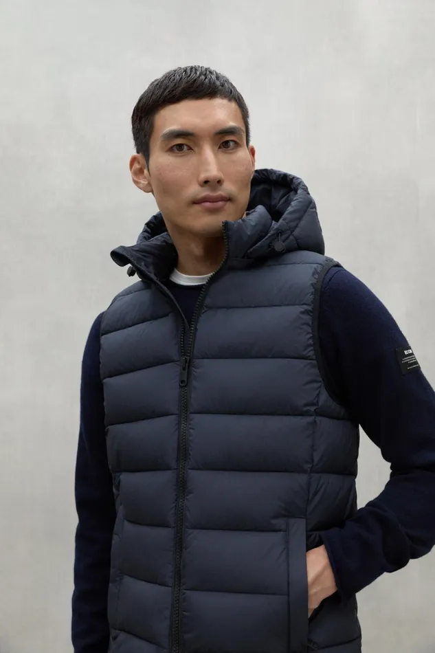 Men Navy Blue Aoraki Waistcoat Ecoalf Vests