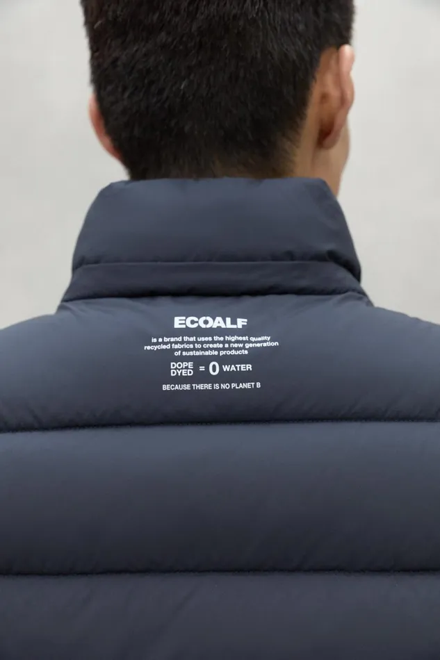 Men Navy Blue Aoraki Waistcoat Ecoalf Vests