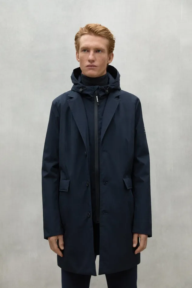Men Navy Blue Maudit Jacket Ecoalf Coats And Jackets