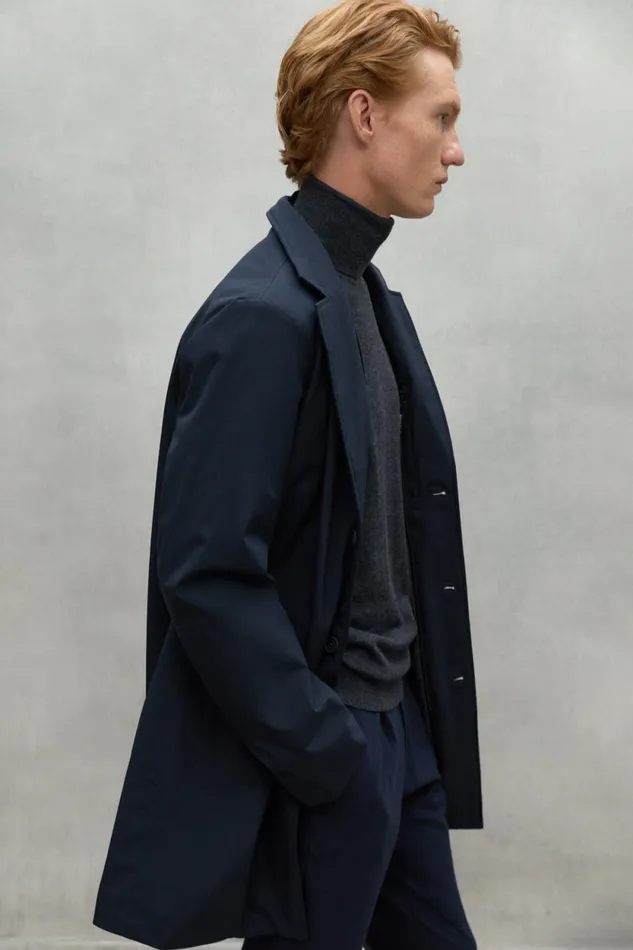 Men Navy Blue Maudit Jacket Ecoalf Coats And Jackets