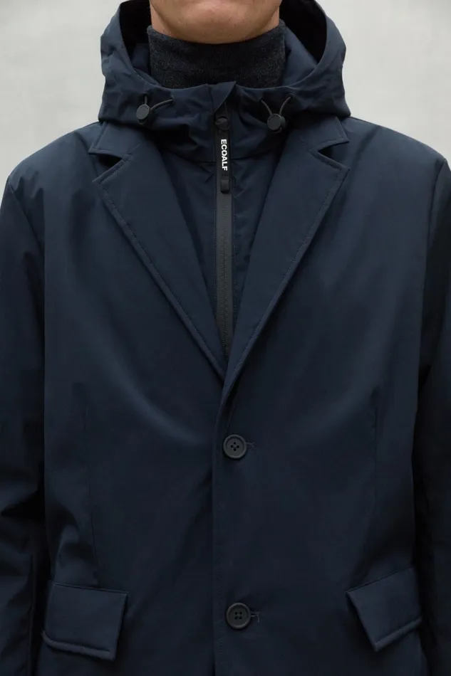 Men Navy Blue Maudit Jacket Ecoalf Coats And Jackets