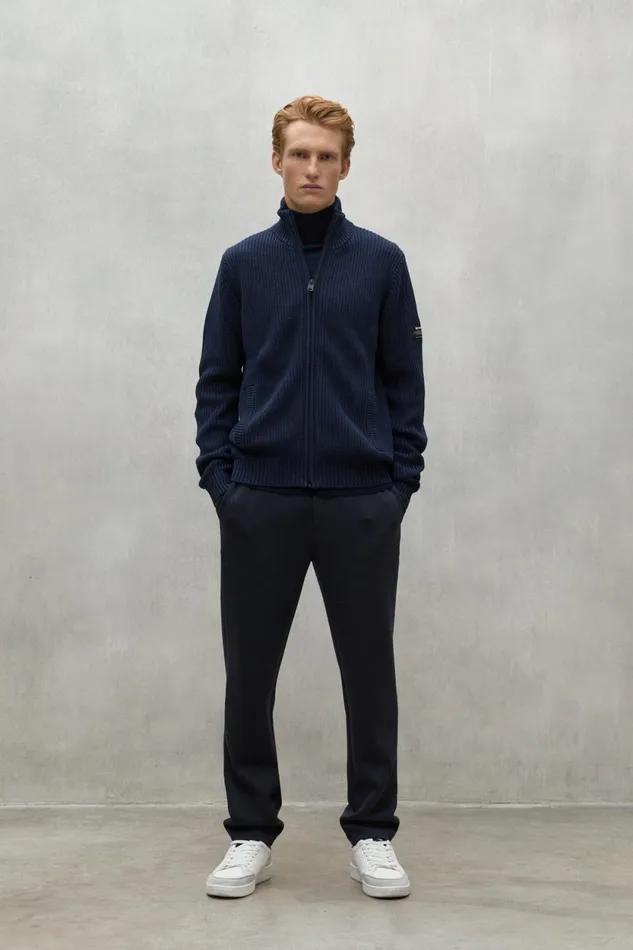 Men Navy Blue Nashi Pullover Ecoalf Knitwear