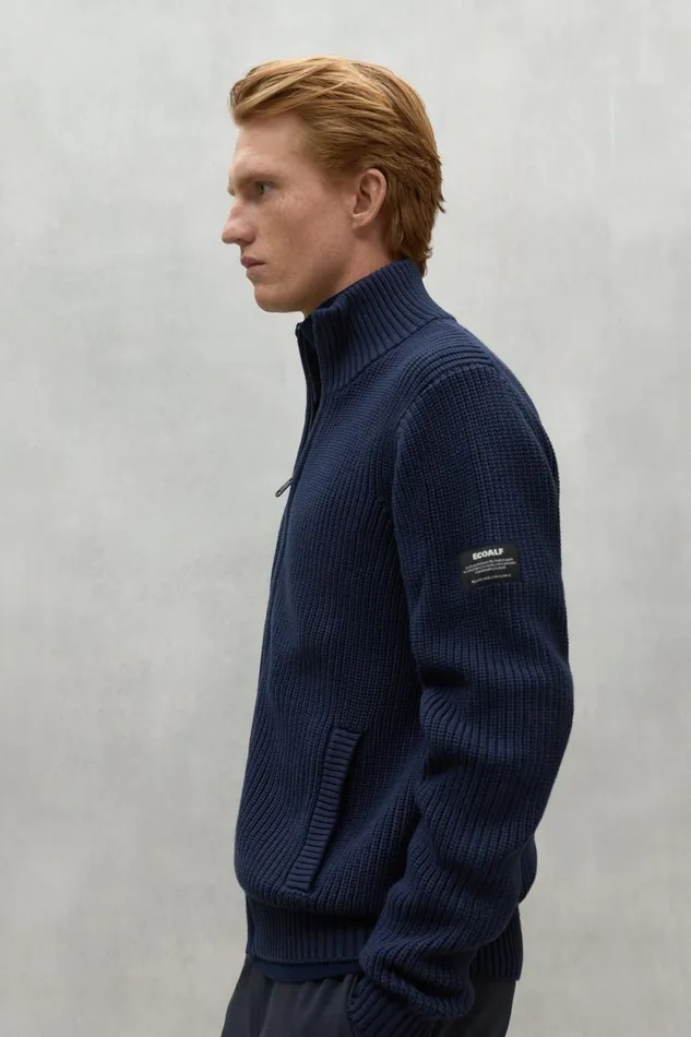 Men Navy Blue Nashi Pullover Ecoalf Knitwear