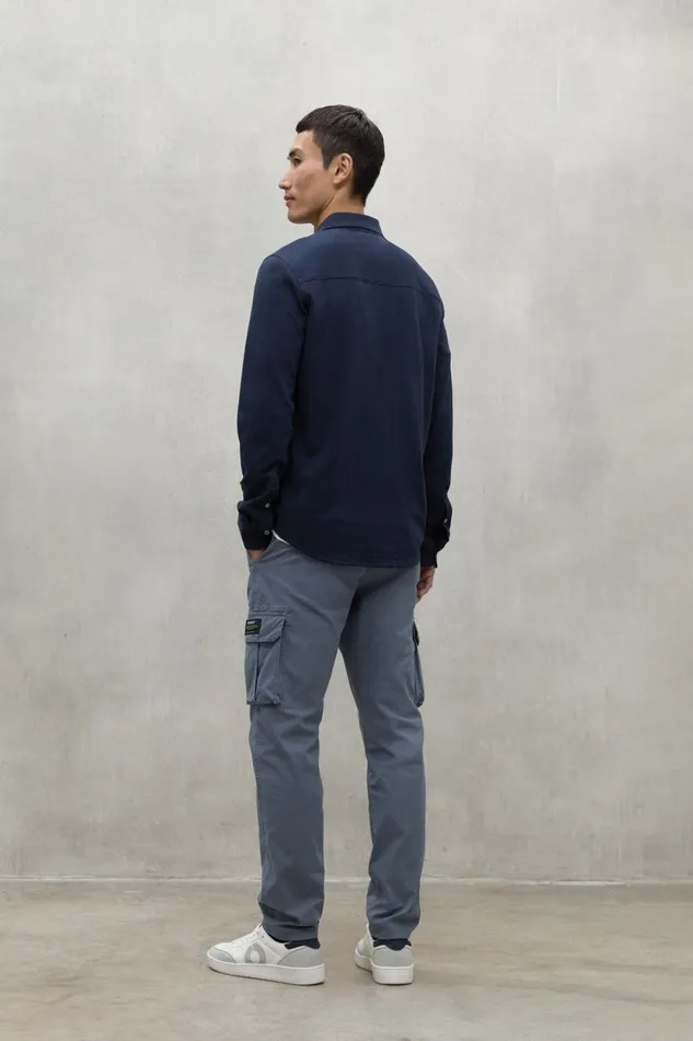 Men Navy Blue Oscar Shirt Ecoalf Shirts