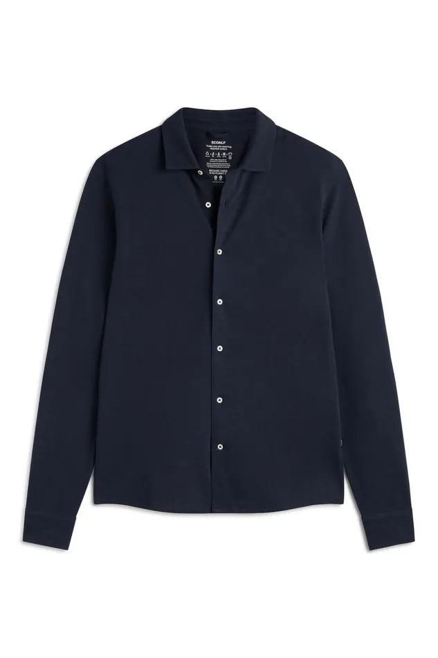 Men Navy Blue Oscar Shirt Ecoalf Shirts