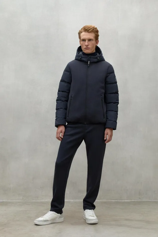 Men Navy Blue Ritter Jacket Ecoalf Coats And Jackets