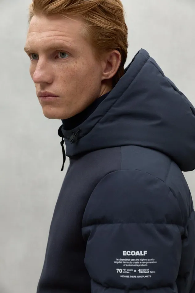 Men Navy Blue Ritter Jacket Ecoalf Coats And Jackets
