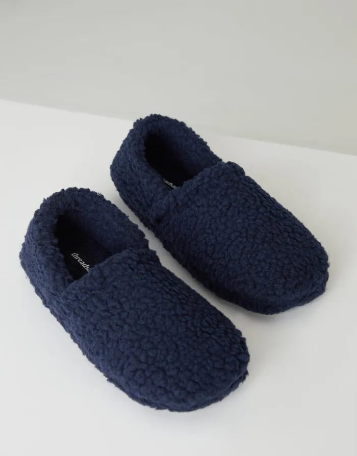 Men Navy Cosy Borg Teddy Slippers Threadbare Slippers Men Navy Cosy Borg Teddy Slippers Threadbare Slippers