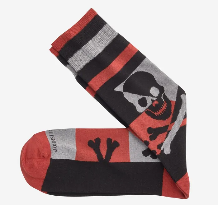 Men Novelty Socks Black Multi Geometric Skull Icon JohnstonandMurphy Socks