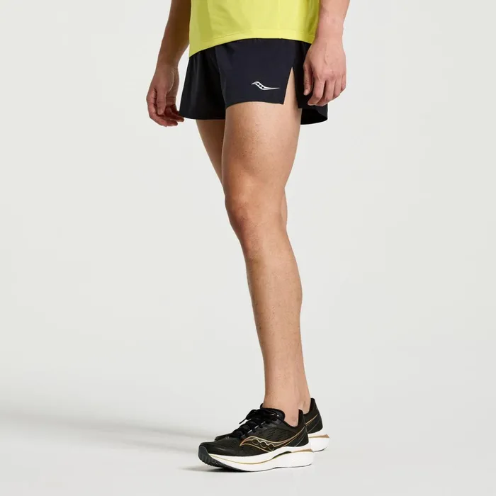 Men Outpace 25034 Split Short Black Saucony Bottoms