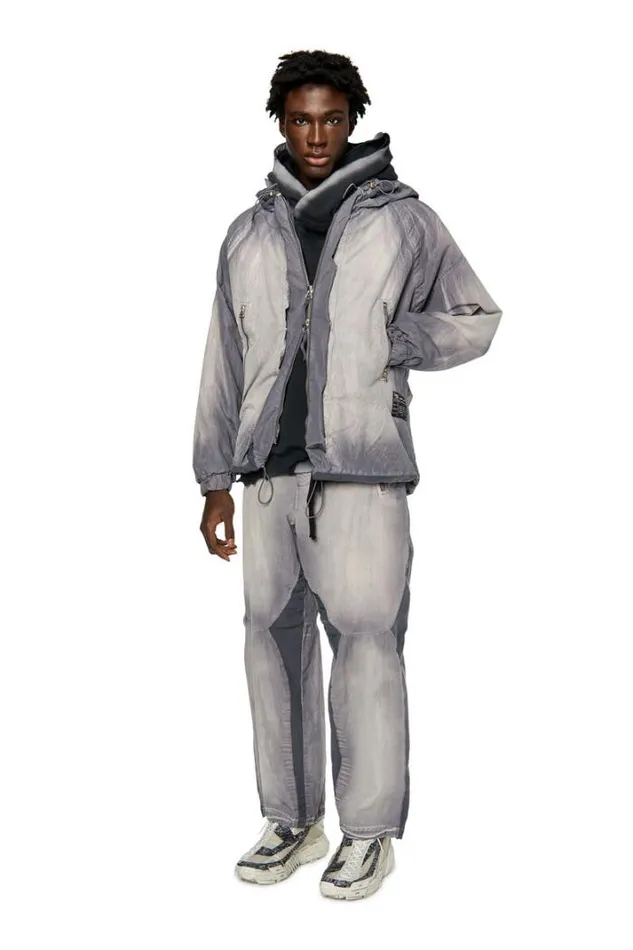 Men PGlinder Light Grey Diesel Trousers And Shorts