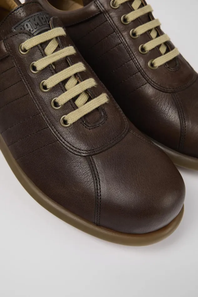 Men Pelotas Brown Leather Shoes Camper Casual Shoes Men Pelotas Brown Leather Shoes Camper Casual Shoes