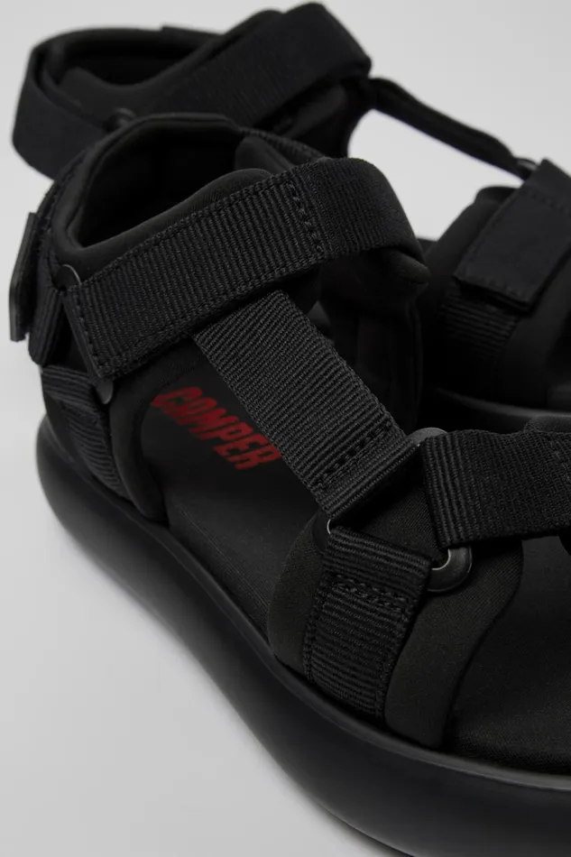 Men Pelotas Flota Black Textile Sandal Camper Non Leather Shoes
