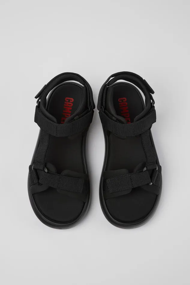 Men Pelotas Flota Black Textile Sandal Camper Non Leather Shoes Men Pelotas Flota Black Textile Sandal Camper Non Leather Shoes