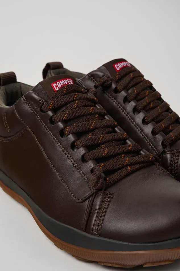 Men Peu Pista GORETEX Brown Leather Shoes Camper Ankle Boots