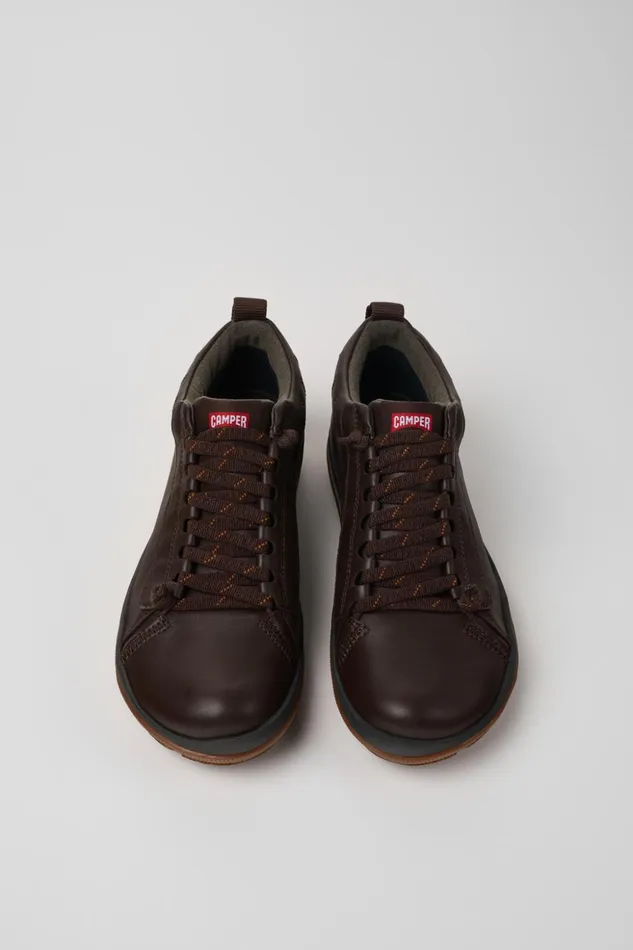 Men Peu Pista GORETEX Brown Leather Shoes Camper Ankle Boots