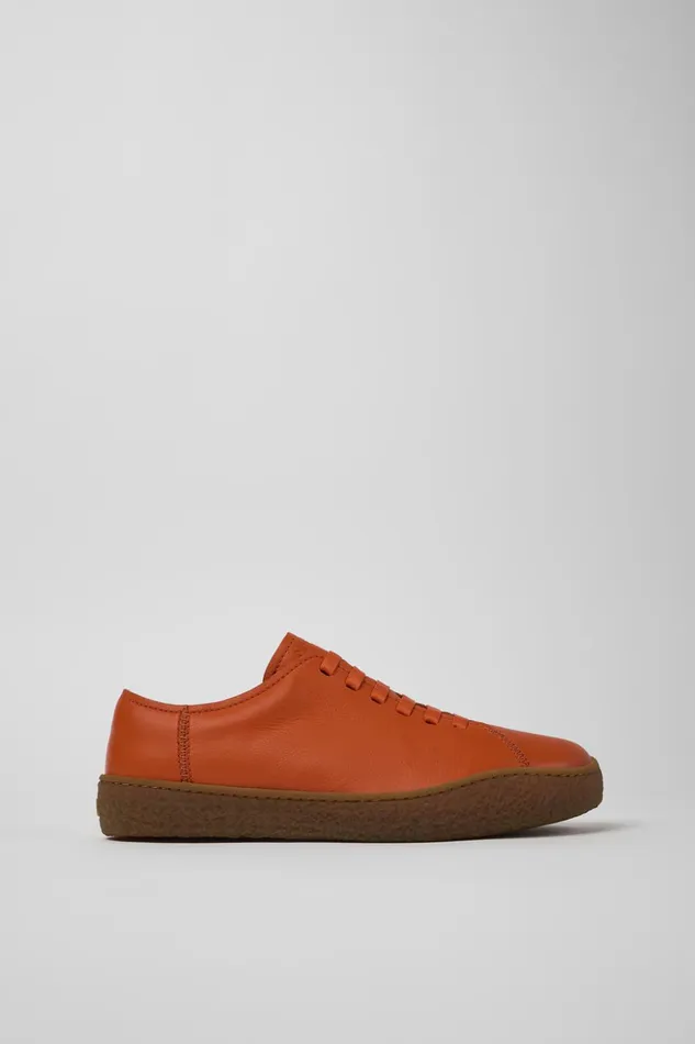 Men Peu Terreno Orange Leather Shoes Camper Sneakers Men Peu Terreno Orange Leather Shoes Camper Sneakers