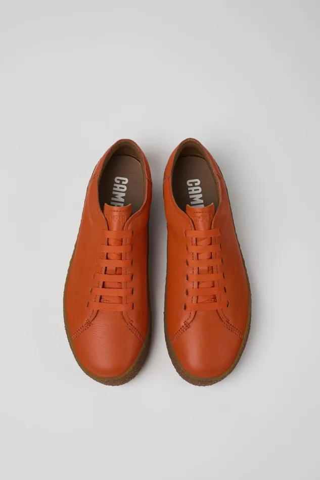 Men Peu Terreno Orange Leather Shoes Camper Sneakers Men Peu Terreno Orange Leather Shoes Camper Sneakers