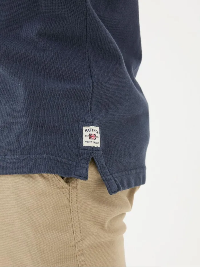 Men Polo Shirts Fat Face Blue Pique Polo Shirt