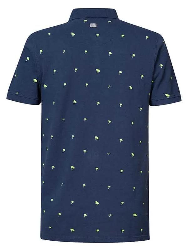 Men Polo Shirts Petrol Industries Palm Tree Polo Shirt Petrol Blue