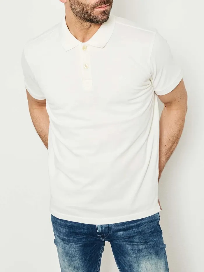 Men Polo Shirts Petrol Industries Polo Basic Essentials Chalk White