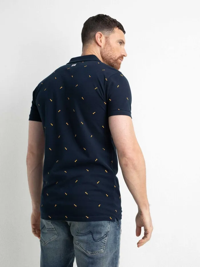 Men Polo Shirts Petrol Industries Polo Shirt With Print Midnight Navy