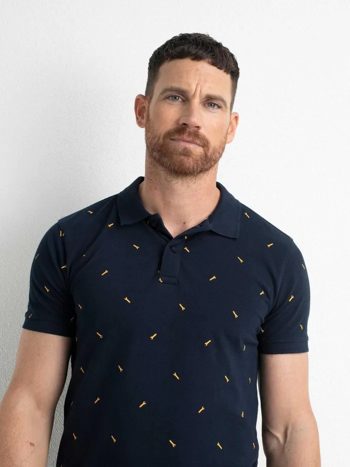 Men Polo Shirts Petrol Industries Polo Shirt With Print Midnight Navy