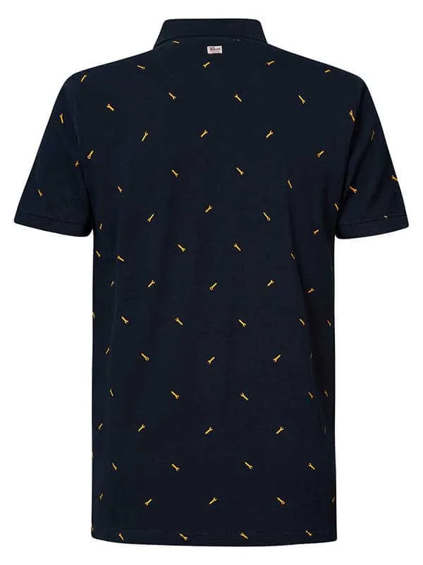 Men Polo Shirts Petrol Industries Polo Shirt With Print Midnight Navy